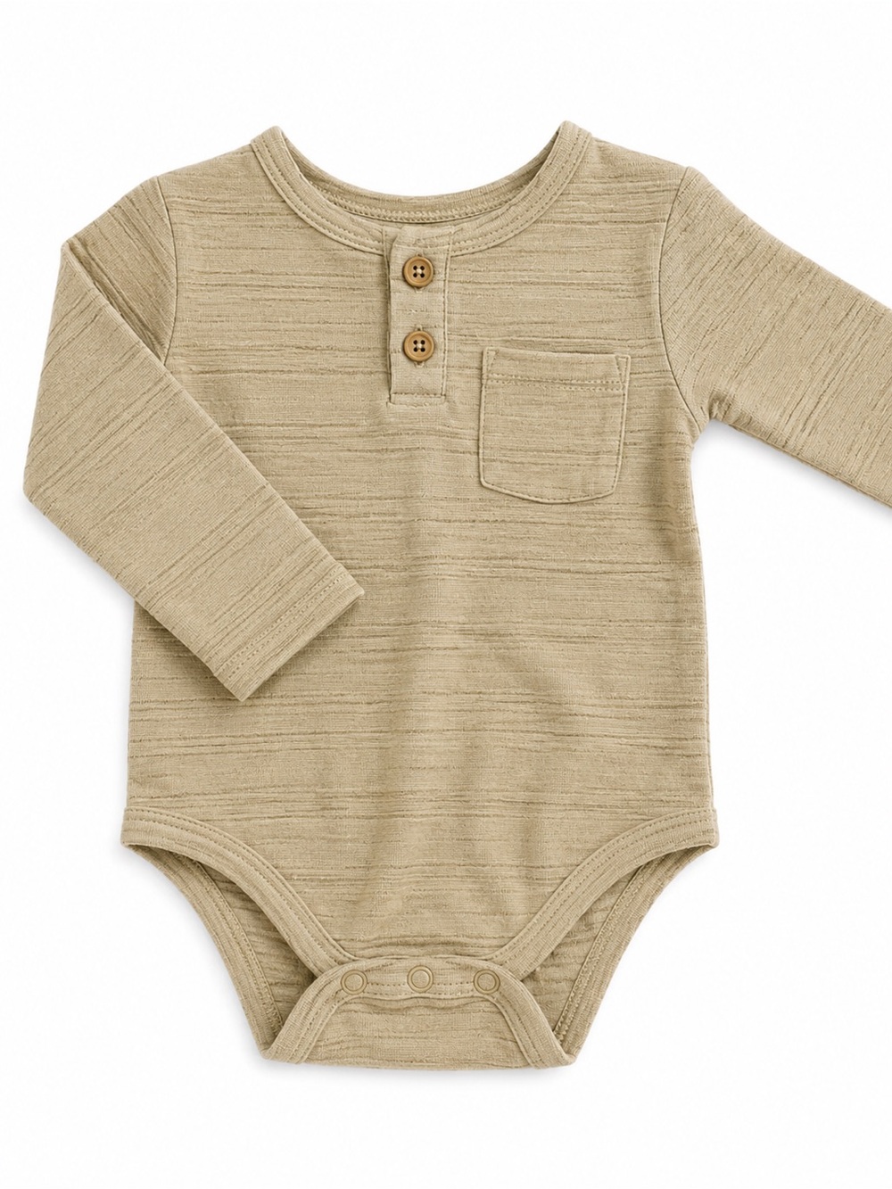 Rene Rofe Olive Green Long-Sleeve Baby Bodysuit